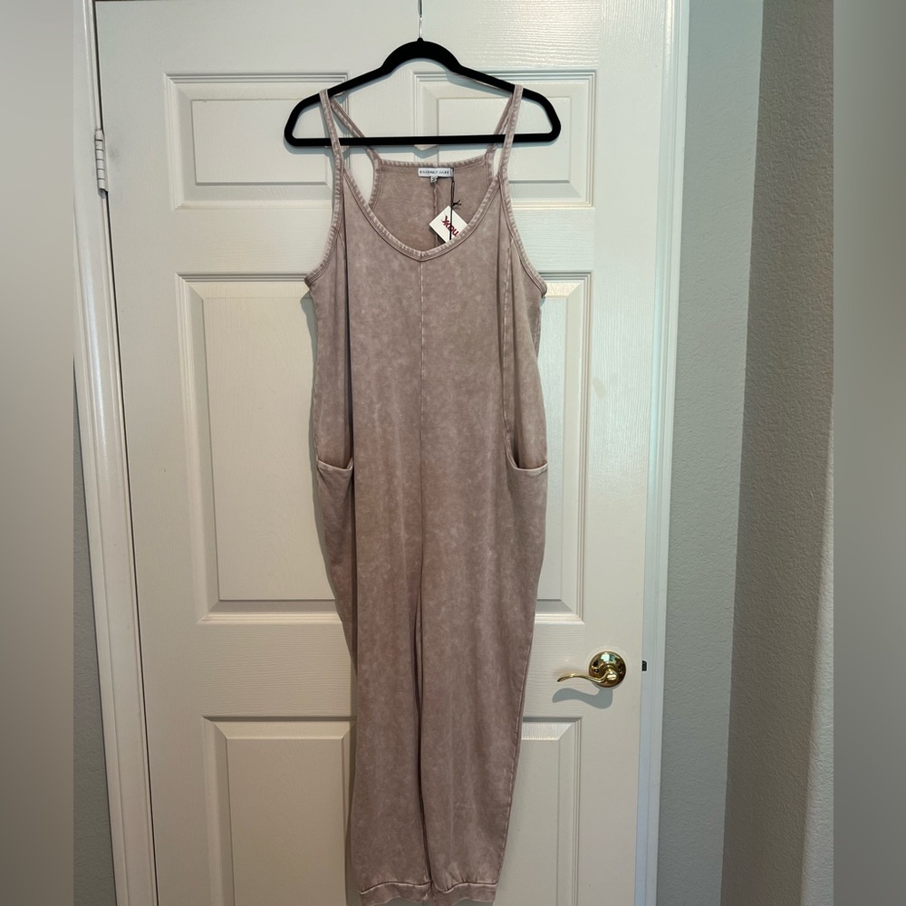 T.J.Maxx Beige Sleeveless Jumpsuit
